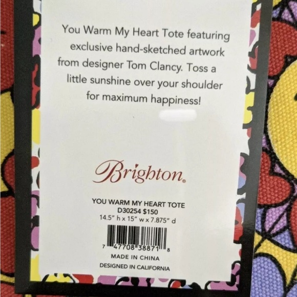 Brighton designer canvas tote “you warm my heart” - Picture 2 of 6